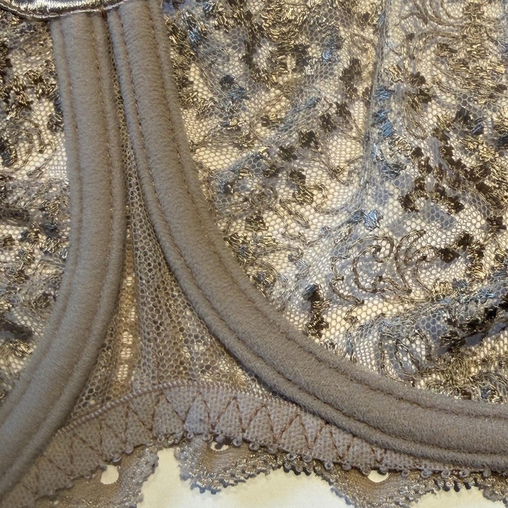 Empreinte 32F Cassiopee 07151 Embroidered French Lace Unlined Bra Rose Savauge - Picture 13 of 16